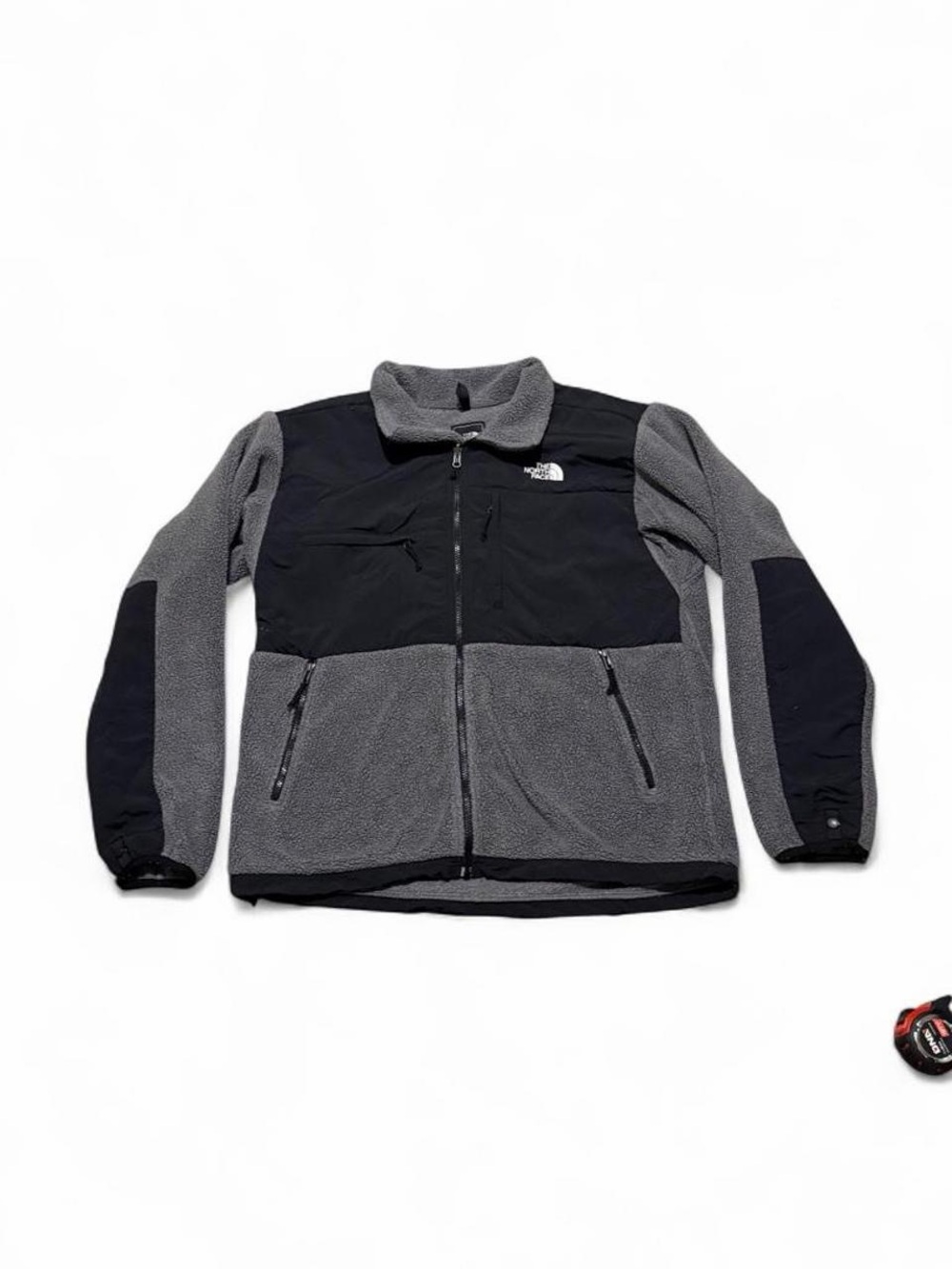The North Face Denali Polartec Fleece Jacket Mens L Black Grey Full Zip Gorpcore